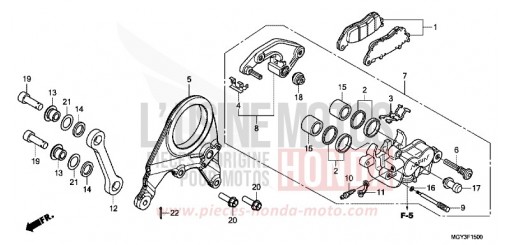 REAR BRAKE CALIPER VFR800XD de 2013